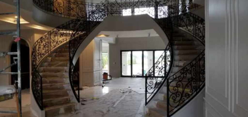 Modern Stainless Steel Handrail Installation at 8311 No 6 Rd., Richmond