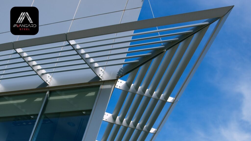 Detail of a modern office building Canopy and trellis