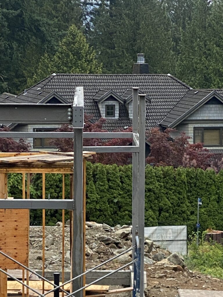 Custom-engineered steel structure by Avangard Steel in West Vancouver luxury home