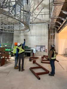 commercial structural steel erection project at Oakridge Mall Canada Goose store Commercial Metal Fabrication