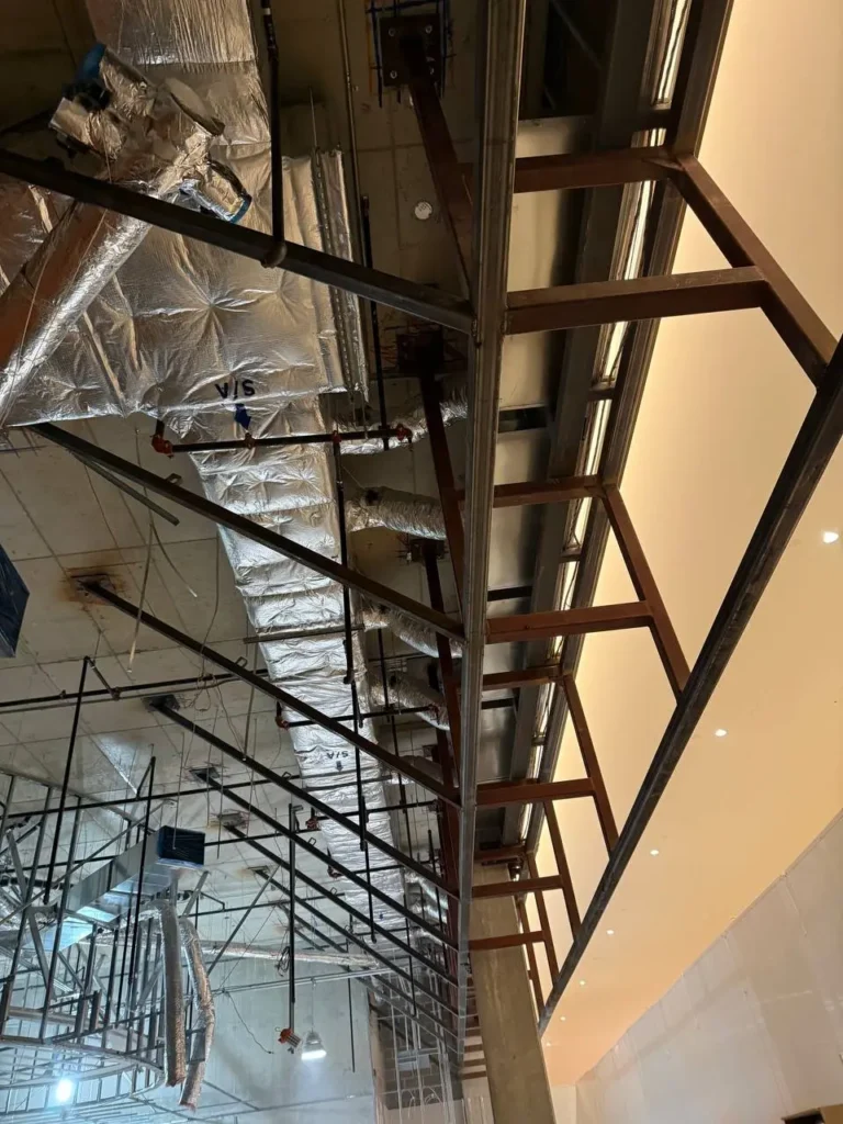 commercial steel structure fabrication and erection at Oakridge Mall Vancouver