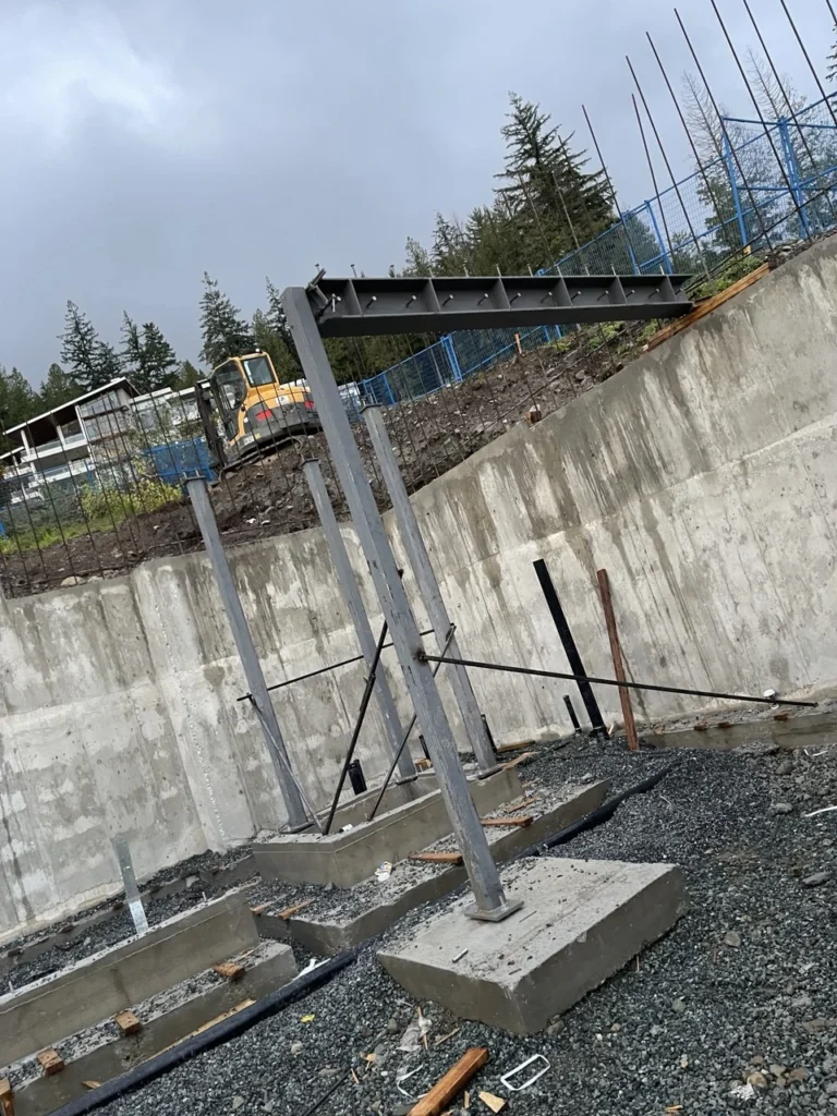 Structural steel beam installation for custom residential construction project in Vancouver BC