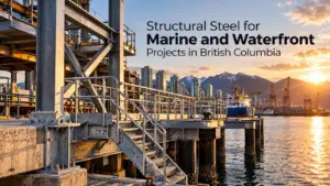 Structural steel for marine and waterfront projects in British Columbia including platforms, access structures and equipment supports